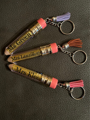 Personalized Pencil Key Chain