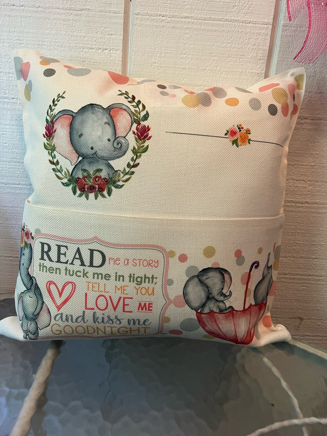 Elephant Pocket Pillow Case Elephant Pocket Pillow Case