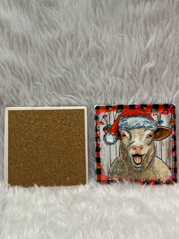 Christmas sheep coaster