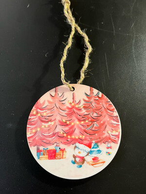 Pink Penguin Ornament