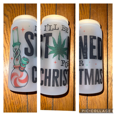 Stoned For Christmas Glass Tumbler