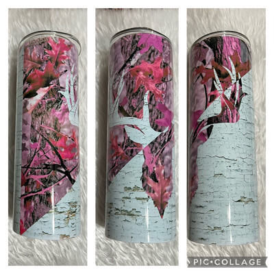 Pink Deer Camo 20oz Tumbler