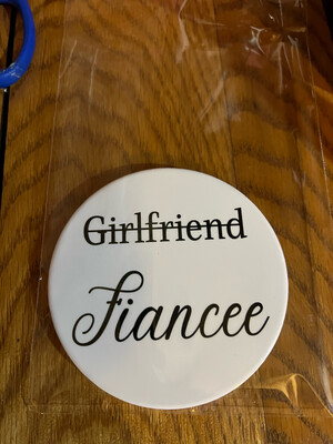Girlfriend Fiancée Ceramic Coaster With Cork Backing