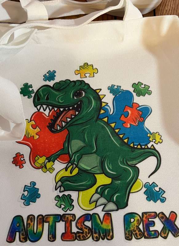 Dinosaur Autism Tote Bag