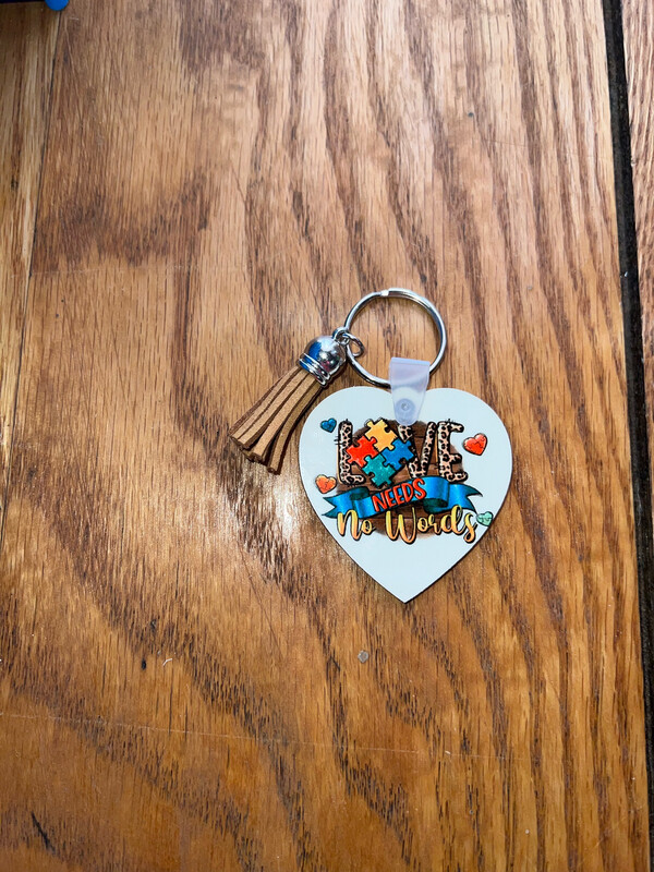 Love Needs No Words Autism Key Chain