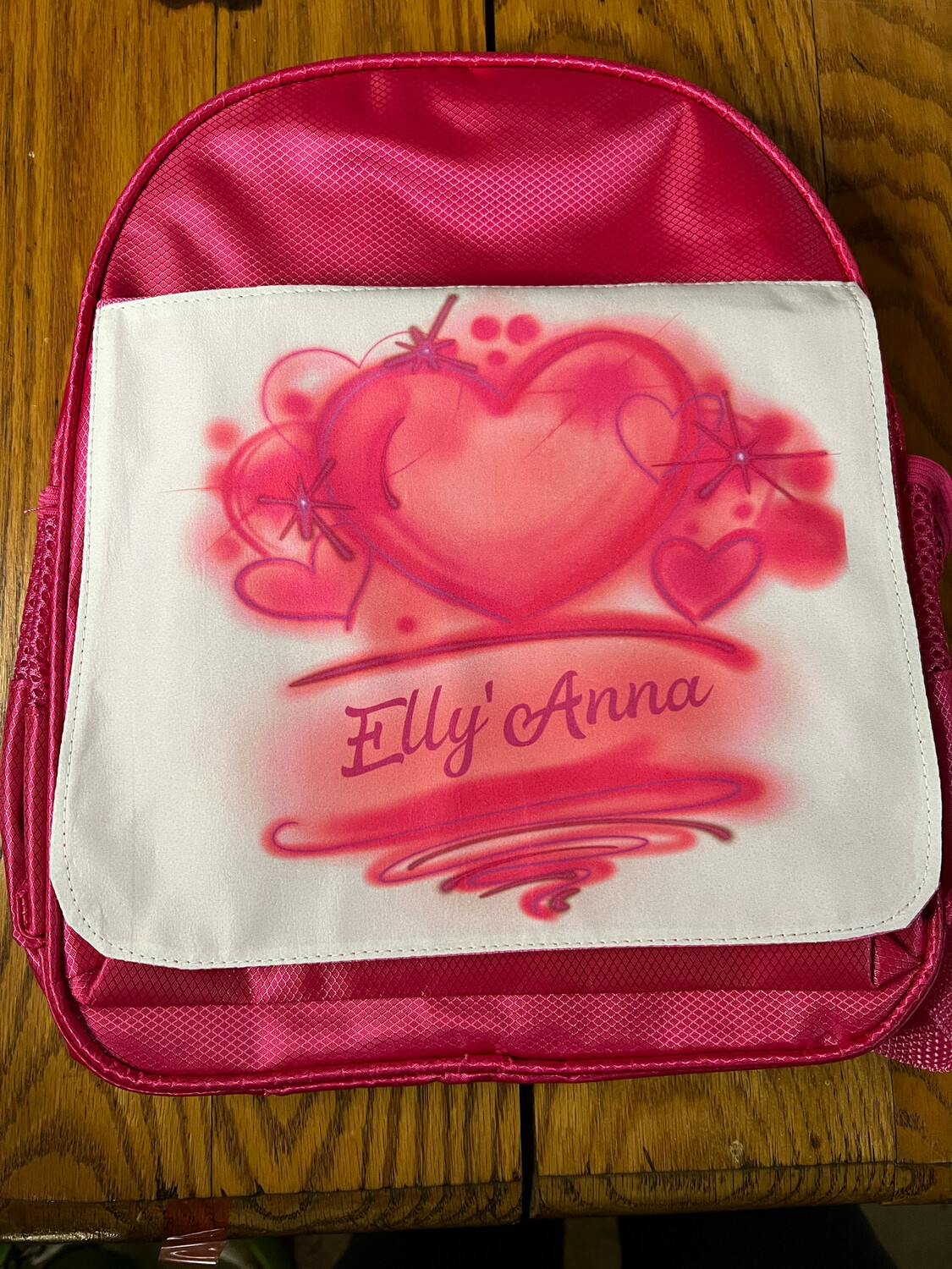 Pink Personalized Heart Design Backpack