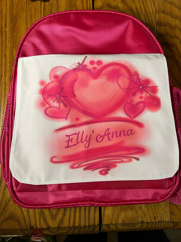 Pink Personalized Heart Design Backpack