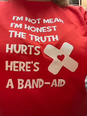 I’m Not Mean Band-aid Tshirt Funny
