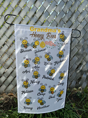 Grandma’s Honey Bee Garden Flag Personalized