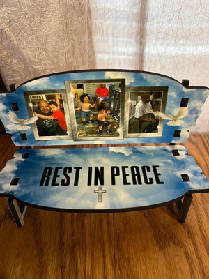 Rest in Peace Memorial Bench Personalized Decoration Only Tier Tray Decor