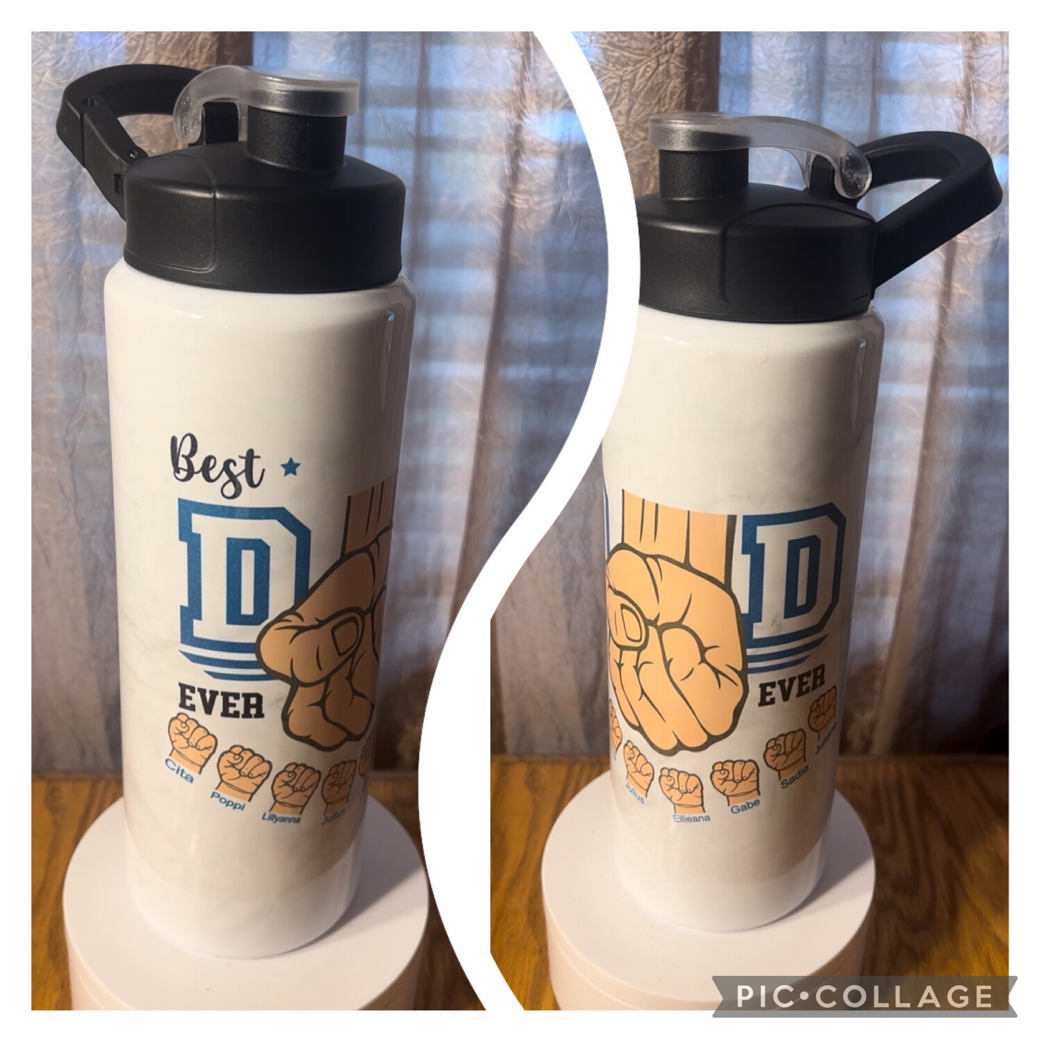 Dad Fist With Children’s Names 20 Oz Stainless Steel Tumbler