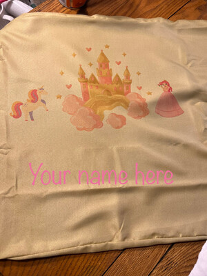 Princess Pillow Case Personalized Satin Standard Size
