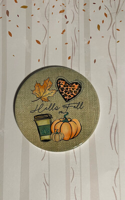 Hello Fall Ceramic Drink Coaster