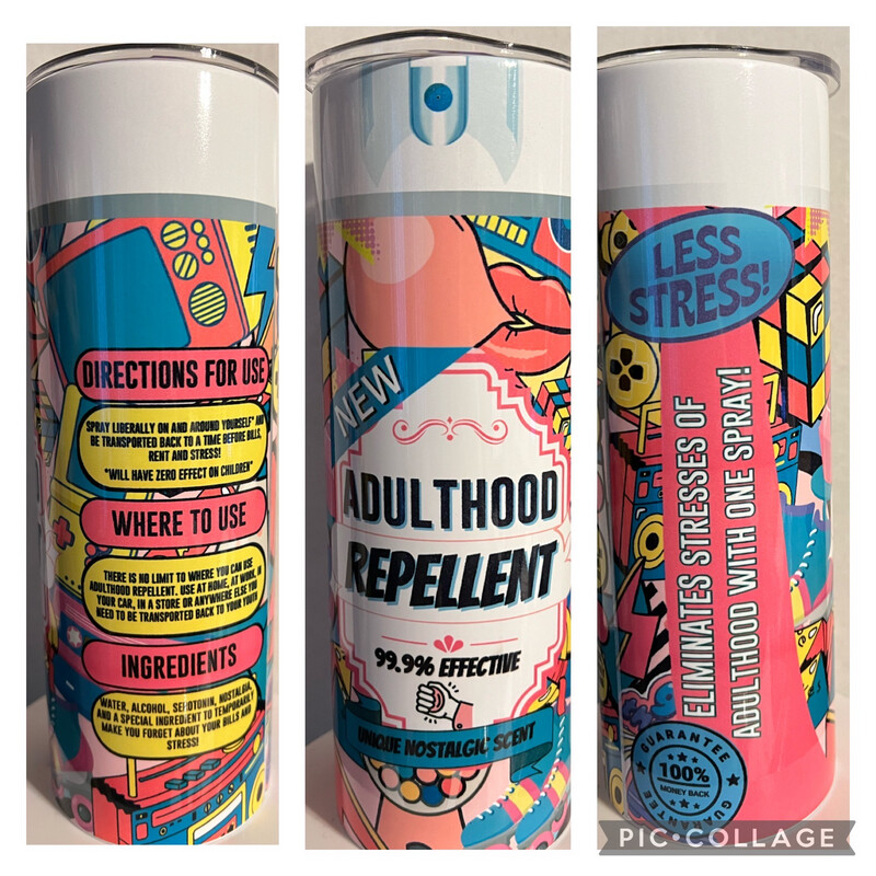 Adulthood Repellent 20 Oz Stainless Steel Tumbler Slide Lid