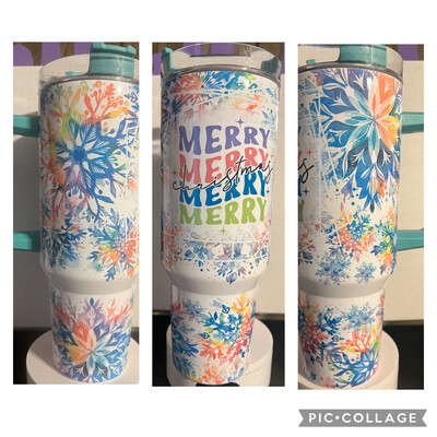 Merry Snowflake 40oz Tumbler
