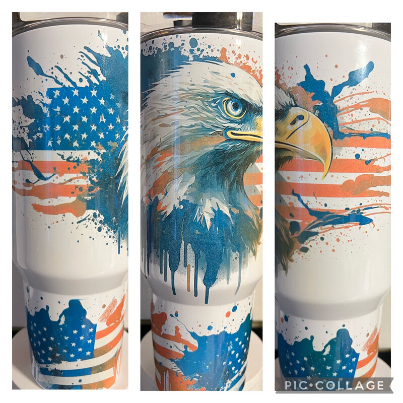 Eagle Red White And Blue 40 Oz Tumbler