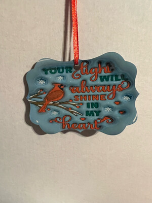 Cardinal Ornament Your Light Will Always Shine In My Heart