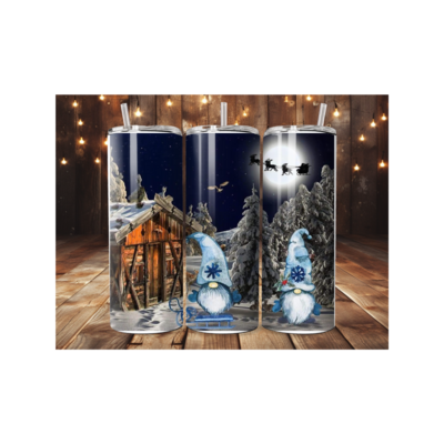 Gnome Christmas scene 20oz tumbler