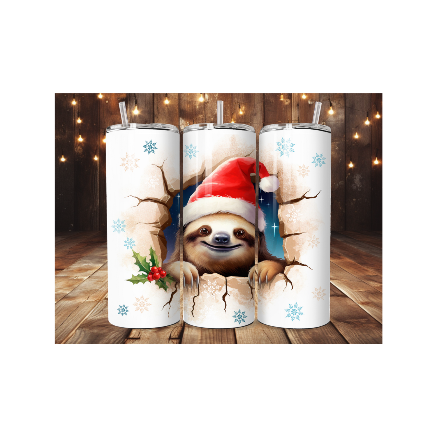 Sloth Christmas 20oz tumbler