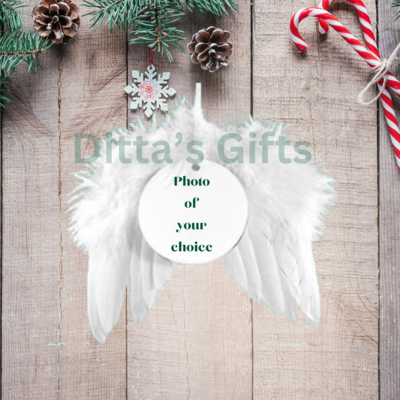 Angel Wings Personalized Sublimated Christmas ornament
