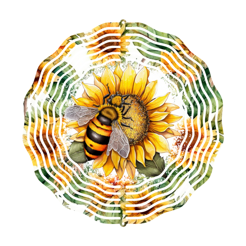 Bee With Sunflowers Wind Spinner