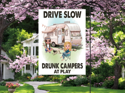 Drunk Campers Garden Flag