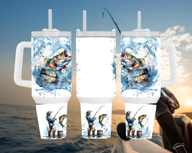 Fishing tumbler 40 0z with handle