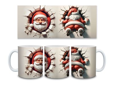 Santa Christmas Coffee Mug 11 Oz Sublimated Front And Back