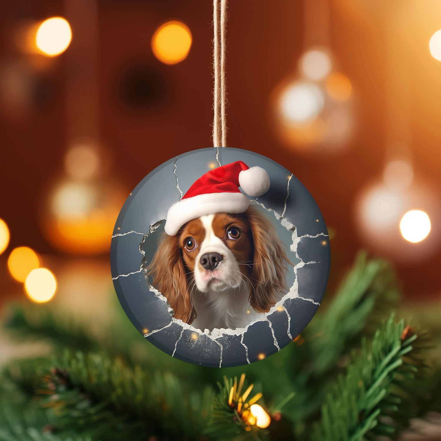 Cocker Spaniel Ceramic Ornament 3” Circle