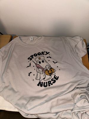 Halloween Nurse Short Sleeve Shirt Polyester Gray