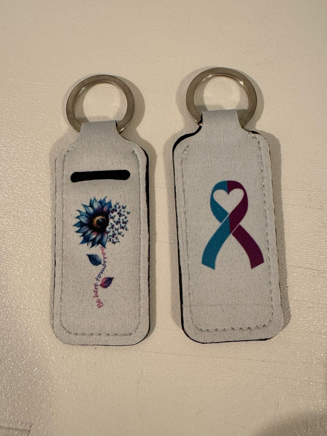 Suicide Awareness Lip balm Sunflower Keychain