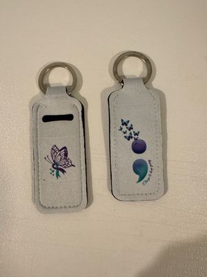 Suicide Awareness Butterfly Lip balm Keychain