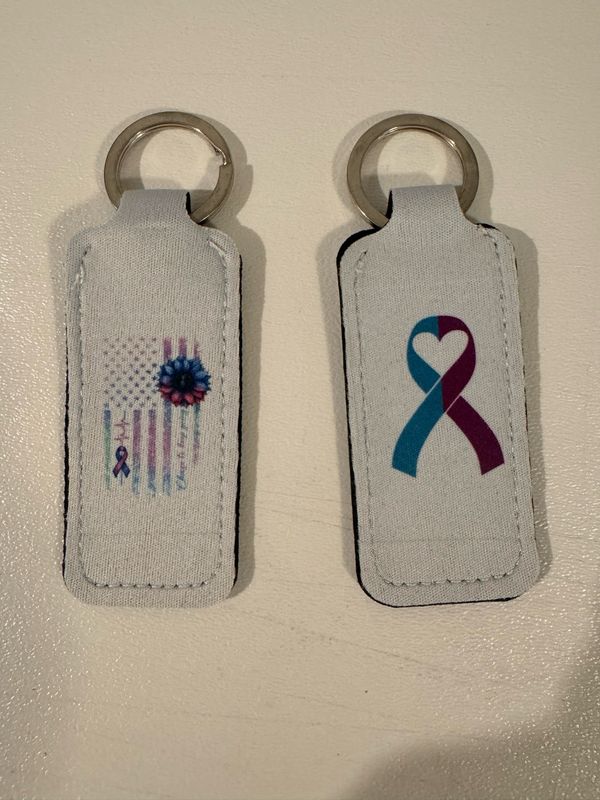 Suicide Flag Sunflower Balm Holder Keychain