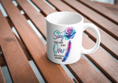 Suicide Awareness Rose And Feather 11 Oz Coffee Mug