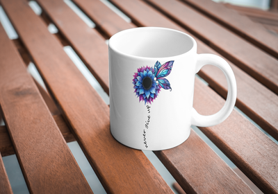 Suicide Awareness Sunflower Butterfly 11 Oz Coffee Mug