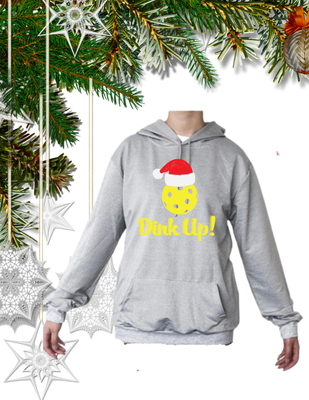 Dink Up Christmas Pickle Ball Hoodie