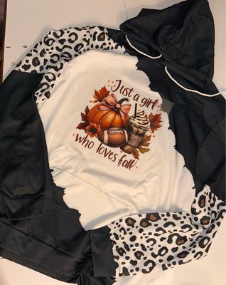 Just A Girl Who Loves Fall Polyester Lightweight Hoodie