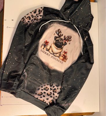 Merry Pugmas Lightweight Polyester Hoodie