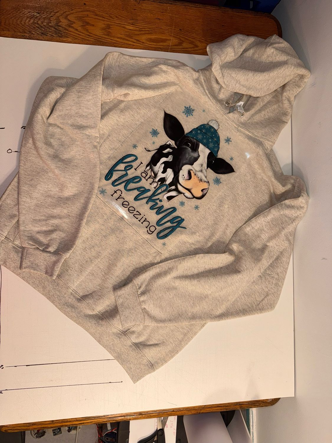 I Am Freaking Freezing Cow Cotton Hoodie Or Crew Neck