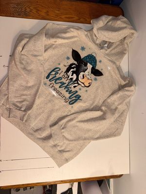 I Am Freaking Freezing Cow Cotton Hoodie Or Crew Neck