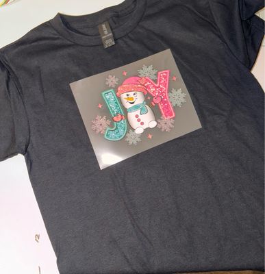 Joy Snowman Christmas T Shirt