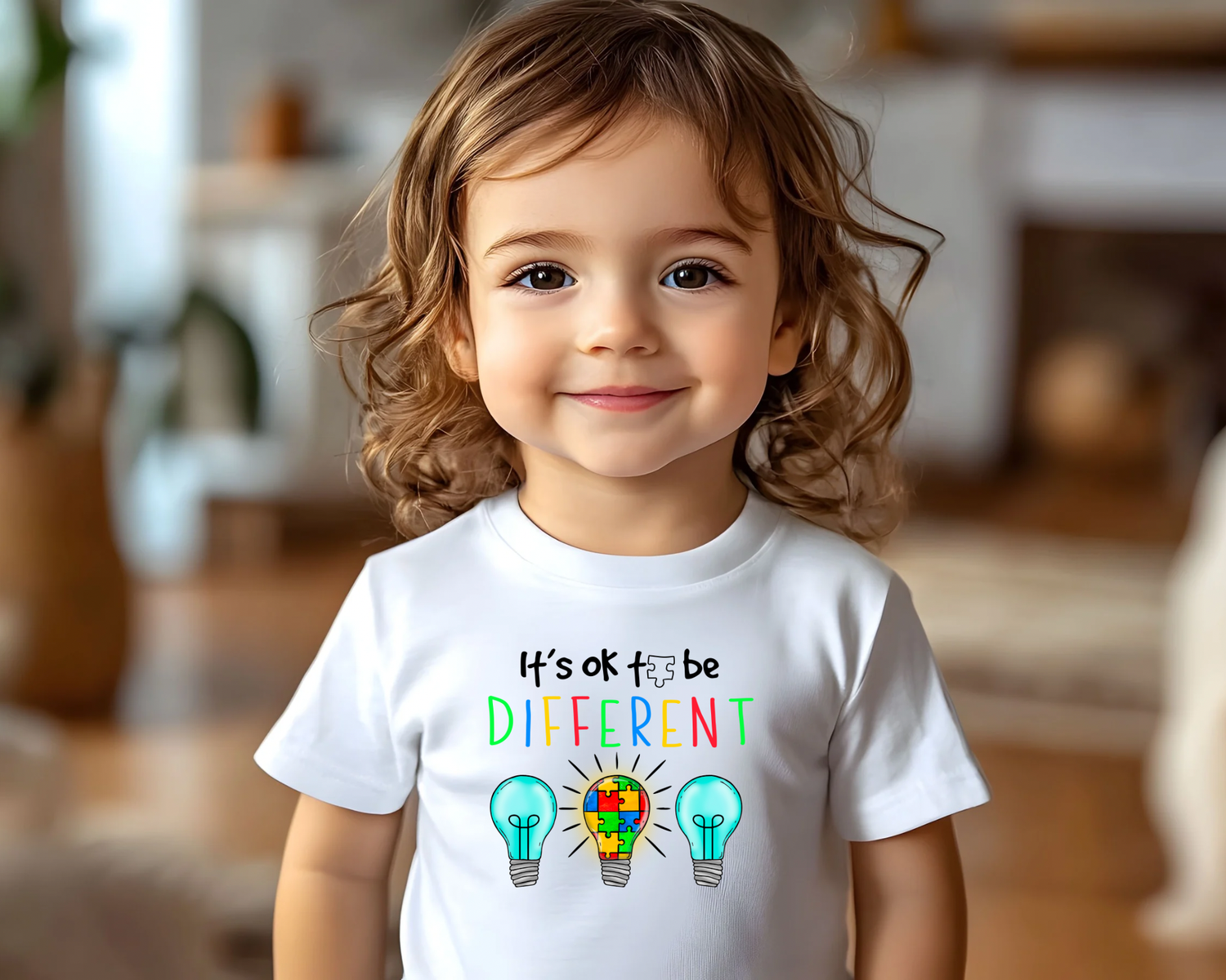 Kids Lightbulb Autism Awareness 100% Cotton T Shirt