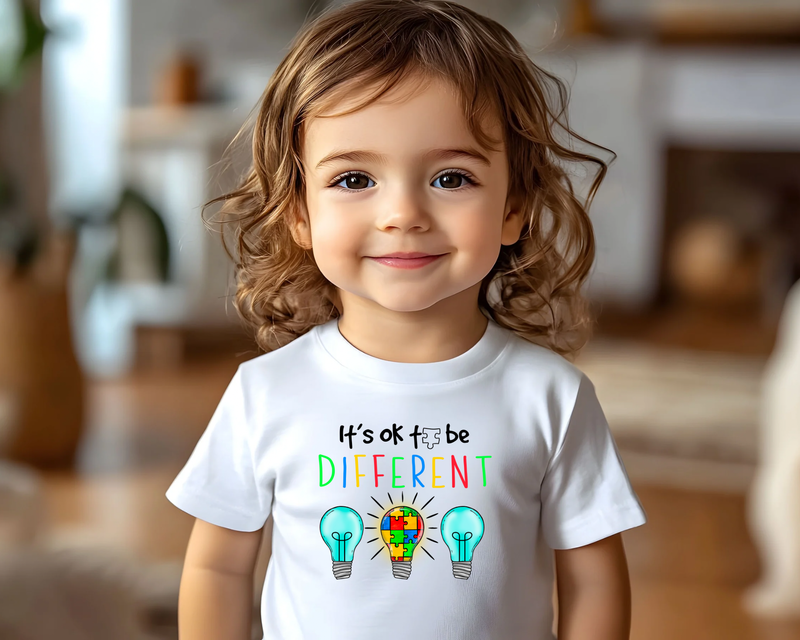 Kids Lightbulb Autism Awareness 100% Cotton T Shirt