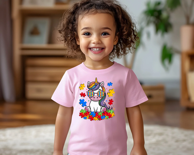 Kids Unicorn Autism Awareness 100% Cotton T Shirt