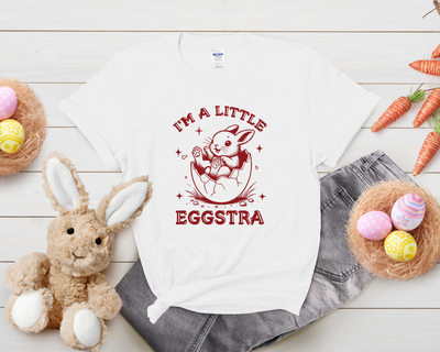 Child I’m A Little Eggstra 100% Cotton Easter T Shirt