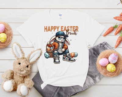Child’s Happy Easter Bruh Bunny Shirt 100% Cotton