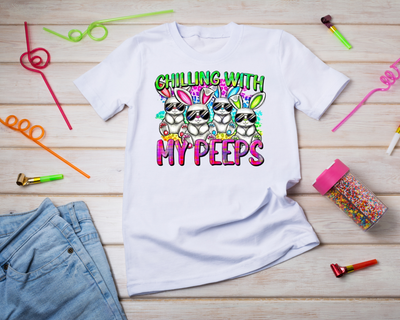 Child’s chillin with My Peeps Rabbits 100% Cotton T Shirt
