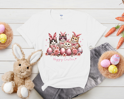 Adult Cat Bunny Easter 100% Cotton T Shirt