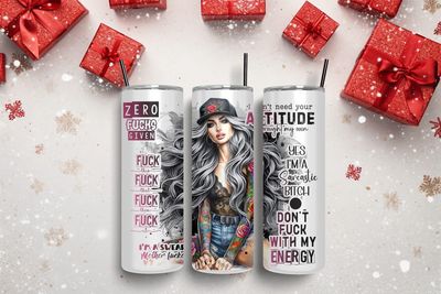 Zero f’s Given Woman Print 20 Oz Tumbler With Straw