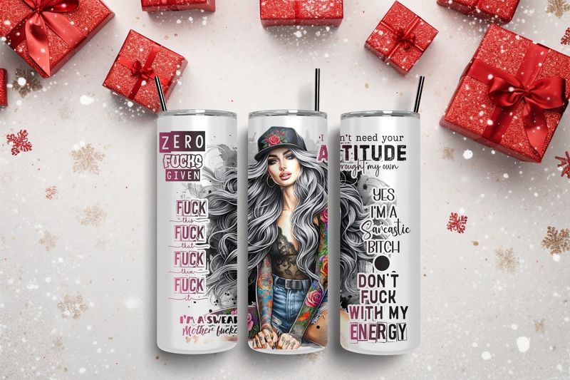 Zero f’s Given Woman Print 20 Oz Tumbler With Straw
